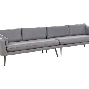 Sofa ogrodowa tapicerowana dla 4 osób szara 115210 Sofa ogrodowa tapicerowana dla 4 osób szara 115210
