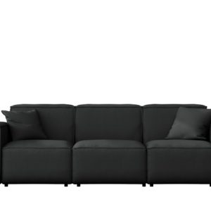 Sofa ogrodowa trzyosobowa MALIBU na taras, tkanina Odyssey, Czarny 550196 Sofa ogrodowa trzyosobowa MALIBU na taras, tkanina Odyssey, Czarny 550196