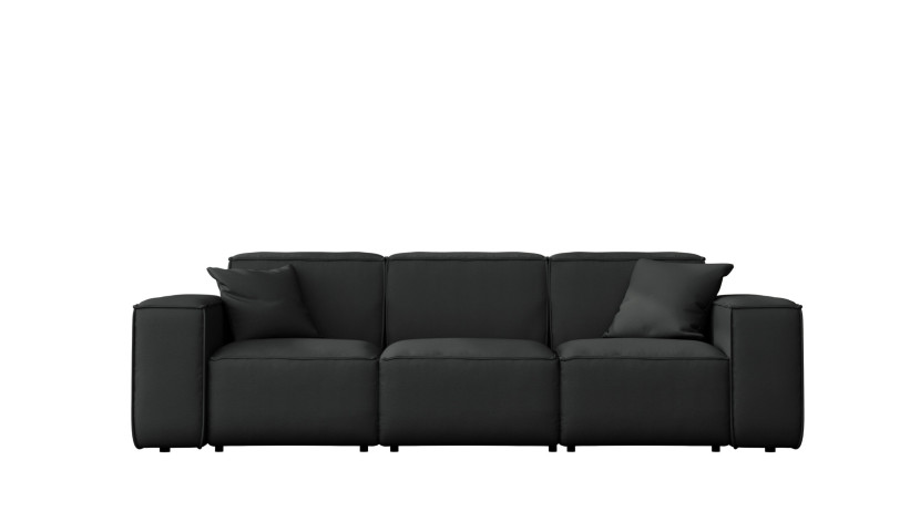 Sofa ogrodowa trzyosobowa MALIBU na taras, tkanina Odyssey, Czarny 550196
