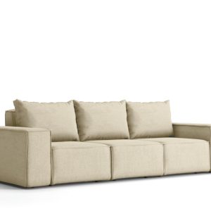 Sofa ogrodowa trzyosobowa SONNE na taras, tkanina Artykuł, Beżowy 572495 Sofa ogrodowa trzyosobowa SONNE na taras, tkanina Artykuł, Beżowy 572495
