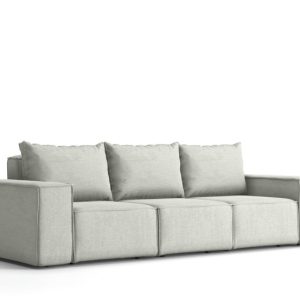 Sofa ogrodowa trzyosobowa SONNE na taras, tkanina Artykuł, Jasnoszary 572493 Sofa ogrodowa trzyosobowa SONNE na taras, tkanina Artykuł, Jasnoszary 572493