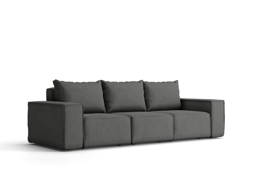 Sofa ogrodowa trzyosobowa SONNE na taras, tkanina Artykuł, Szary 572488