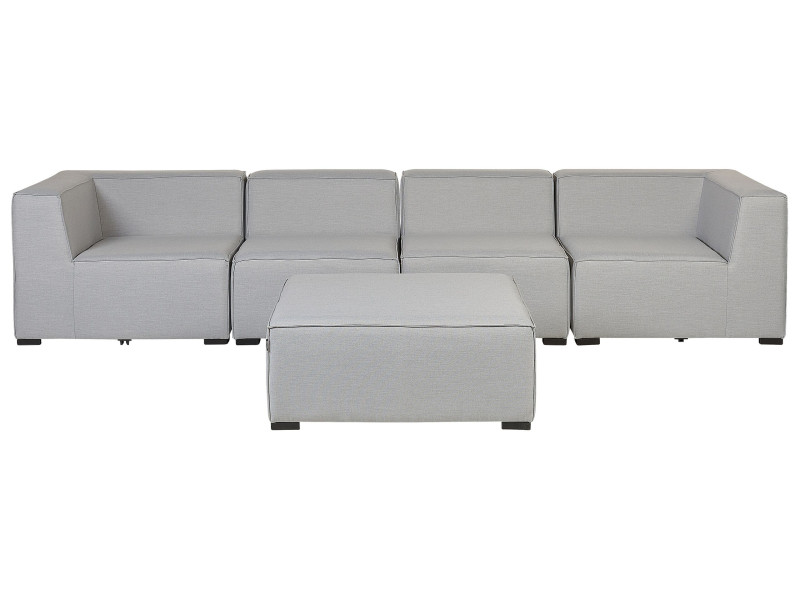 Sofa ogrodowa z otomaną dla 4 osób Modułowy Jasnoszary 137483