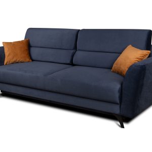 Sofa Palermo z funkcją spania i pojemnikiem, Amor Velvet 4314 granatowy 983674 Sofa Palermo z funkcją spania i pojemnikiem, Amor Velvet 4314 granatowy 983674