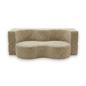 Sofa piankowa Arc z funkcją spania beżowy sztruks 994527 Sofa piankowa Arc z funkcją spania beżowy sztruks 994527