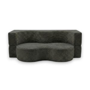 Sofa piankowa Arc z funkcją spania grafitowy sztruks 994525 Sofa piankowa Arc z funkcją spania grafitowy sztruks 994525