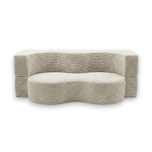Sofa piankowa Arc z funkcją spania kremowy sztruks 994524 Sofa piankowa Arc z funkcją spania kremowy sztruks 994524