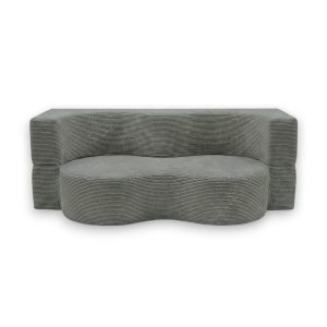 Sofa piankowa Arc z funkcją spania szary sztruks 994522 Sofa piankowa Arc z funkcją spania szary sztruks 994522