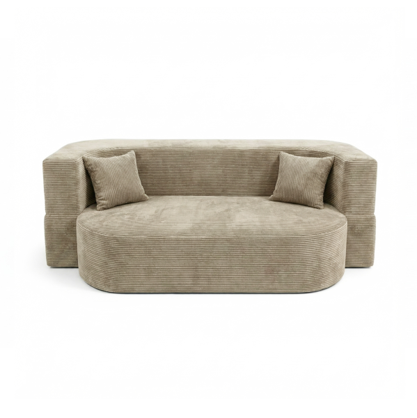 Sofa piankowa Ova Slim z funkcją spania beżowy sztruks 985155