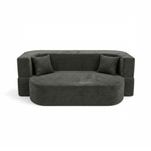 Sofa piankowa Ova Slim z funkcją spania ciemnoszary sztruks 985437 Sofa piankowa Ova Slim z funkcją spania ciemnoszary sztruks 985437