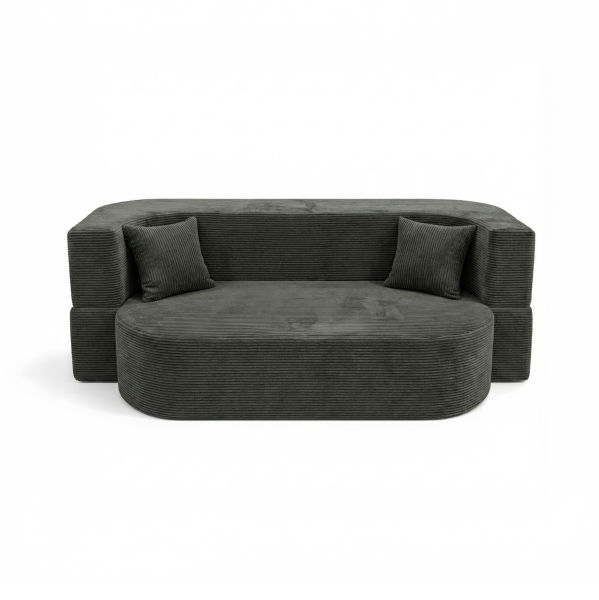 Sofa piankowa Ova Slim z funkcją spania ciemnoszary sztruks 985437