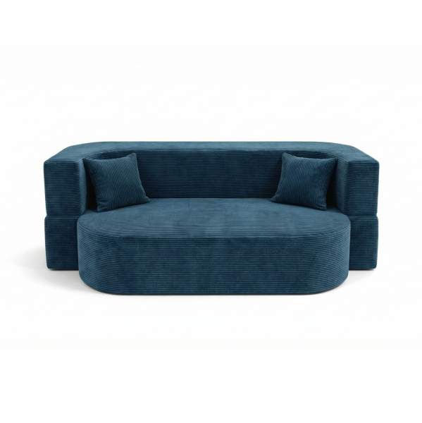 Sofa piankowa Ova Slim z funkcją spania granatowy sztruks 985153