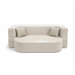 Sofa piankowa Ova Slim z funkcją spania kremowy sztruks 985157 Sofa piankowa Ova Slim z funkcją spania kremowy sztruks 985157