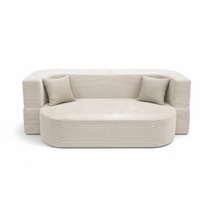 Sofa piankowa Ova z funkcją spania kremowy sztruks 985451 Sofa piankowa Ova z funkcją spania kremowy sztruks 985451