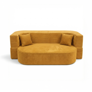 Sofa piankowa Ova z funkcją spania musztardowy sztruks 985452 Sofa piankowa Ova z funkcją spania musztardowy sztruks 985452