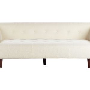 Sofa pikowana boucle tapicerowana biel 515999 Sofa pikowana boucle tapicerowana biel 515999