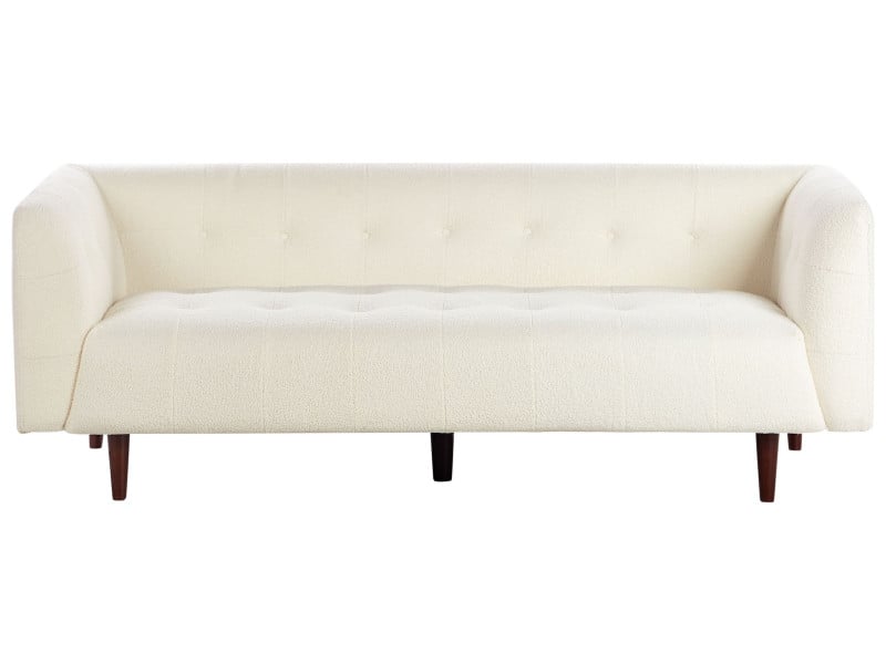 Sofa pikowana boucle tapicerowana biel 515999