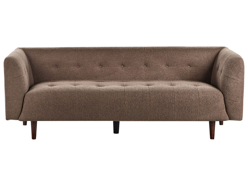 Sofa pikowana boucle tapicerowana brązowa 515997