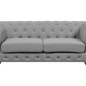 Sofa pikowana kanapa Chesterfield szara 190678 Sofa pikowana kanapa Chesterfield szara 190678