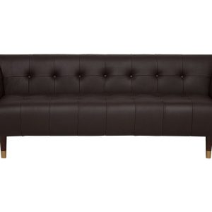 Sofa pikowana skórzana brązowa glamour 115314 Sofa pikowana skórzana brązowa glamour 115314