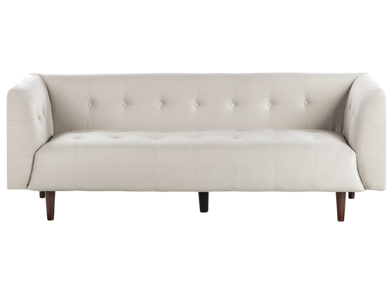 Sofa pikowana tapicerowana jasnobeżowa 516001