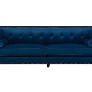 Sofa pikowana welurowa ciemnoniebieska 191062 Sofa pikowana welurowa ciemnoniebieska 191062