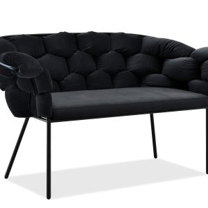 Sofa Pilo Czarny Welur, Podstawa Czarny 340655 Sofa Pilo Czarny Welur, Podstawa Czarny 340655