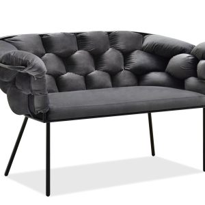 Sofa Pilo Grafitowy Welur, Podstawa Czarny 340662 Sofa Pilo Grafitowy Welur, Podstawa Czarny 340662