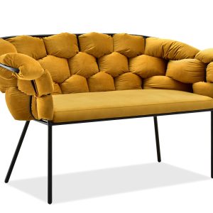 Sofa Pilo Miodowy Welur, Podstawa Czarny 340661 Sofa Pilo Miodowy Welur, Podstawa Czarny 340661