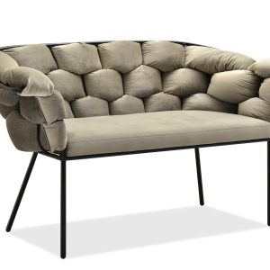 Sofa Pilo Piaskowy Welur, Podstawa Czarny 340656 Sofa Pilo Piaskowy Welur, Podstawa Czarny 340656