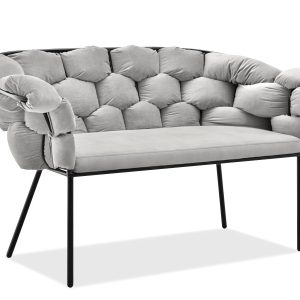 Sofa Pilo Szary Welur, Podstawa Czarny 340663 Sofa Pilo Szary Welur, Podstawa Czarny 340663