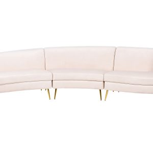 Sofa półokrągła MOSS Welur Jasnobeżowy dla 4 osób 62714 Sofa półokrągła MOSS Welur Jasnobeżowy dla 4 osób 62714