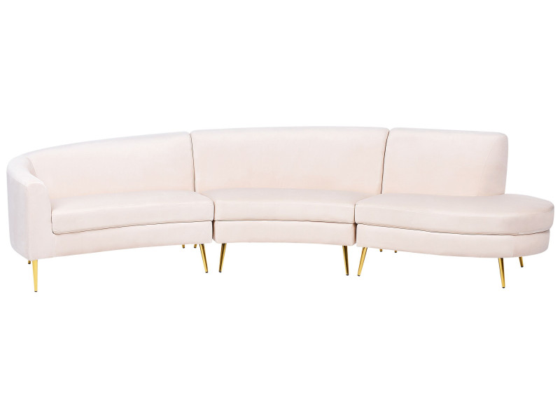 Sofa półokrągła MOSS Welur Jasnobeżowy dla 4 osób 62714