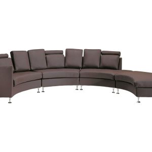 Sofa półokrągła skórzana modułowa brązowa 62589 Sofa półokrągła skórzana modułowa brązowa 62589