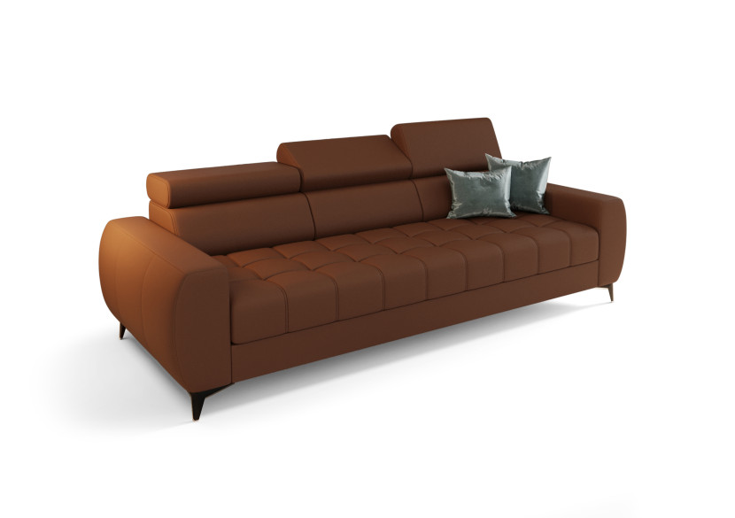 Sofa Porto III 260 cm nowoczesna do salonu z regulowanymi zagłówkami skóra 1051153