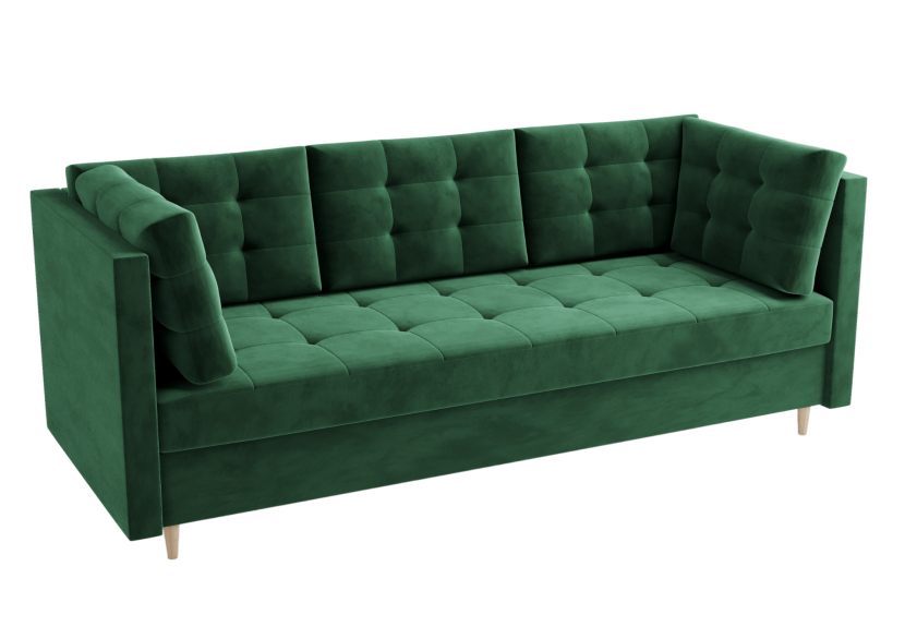 Sofa prego rozkładana pikowana brązowa z funkcją spania 721925