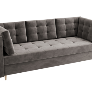 Sofa prego rozkładana pikowana grafitowa z funkcją spania 721922 Sofa prego rozkładana pikowana grafitowa z funkcją spania 721922