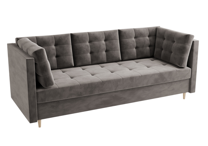 Sofa prego rozkładana pikowana grafitowa z funkcją spania 721922