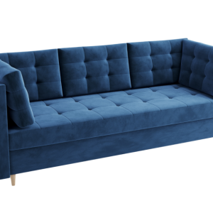Sofa prego rozkładana pikowana granatowa z funkcją spania 721929 Sofa prego rozkładana pikowana granatowa z funkcją spania 721929