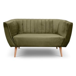 Sofa przeszyciami w stylu skandynawskim PIK 2 MON38 oliwkowa 382779 Sofa przeszyciami w stylu skandynawskim PIK 2 MON38 oliwkowa 382779