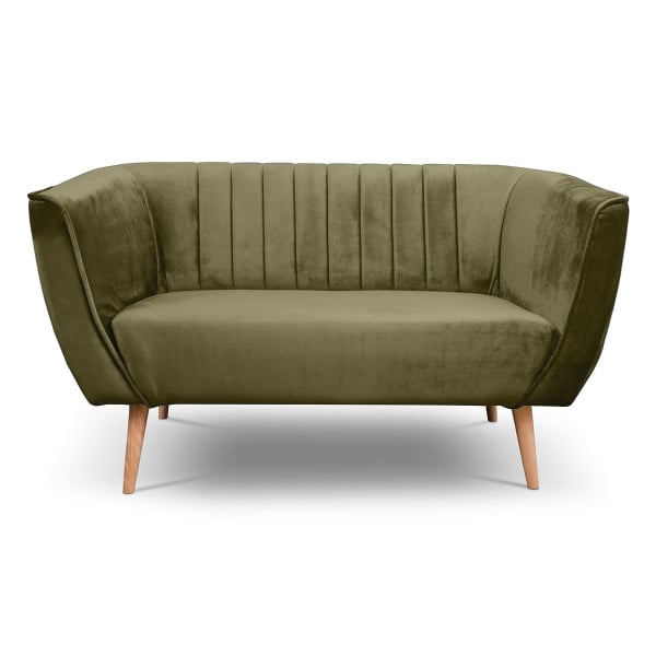 Sofa przeszyciami w stylu skandynawskim PIK 2 MON38 oliwkowa 382779
