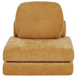 Sofa puf rozkładany do spania 1-osobowa żółta 659817 Sofa puf rozkładany do spania 1-osobowa żółta 659817