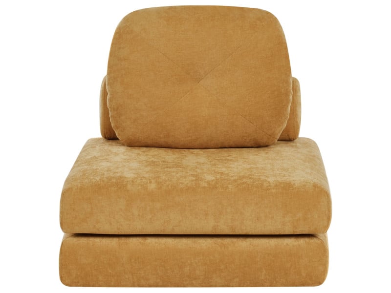Sofa puf rozkładany do spania 1-osobowa żółta 659817