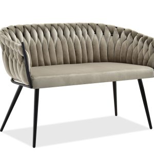 Sofa Rosa Ciemny-Beż Welur, Podstawa Czarny 340769 Sofa Rosa Ciemny-Beż Welur, Podstawa Czarny 340769