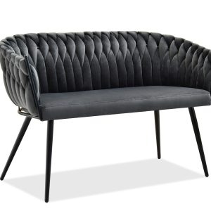 Sofa Rosa Grafitowy Welur, Podstawa Czarny 340774 Sofa Rosa Grafitowy Welur, Podstawa Czarny 340774