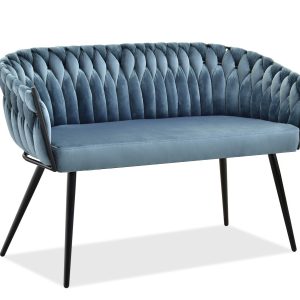 Sofa Rosa Szary-Błękit Welur, Podstawa Czarny 340773 Sofa Rosa Szary-Błękit Welur, Podstawa Czarny 340773