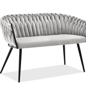Sofa Rosa Szary Welur, Podstawa Czarny 340782 Sofa Rosa Szary Welur, Podstawa Czarny 340782