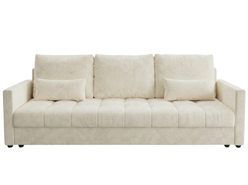 Sofa Rozkładana 3-Osobowa 226 cm Siedzisko Pianka T30 + Bonell LUCIA Krem 873668