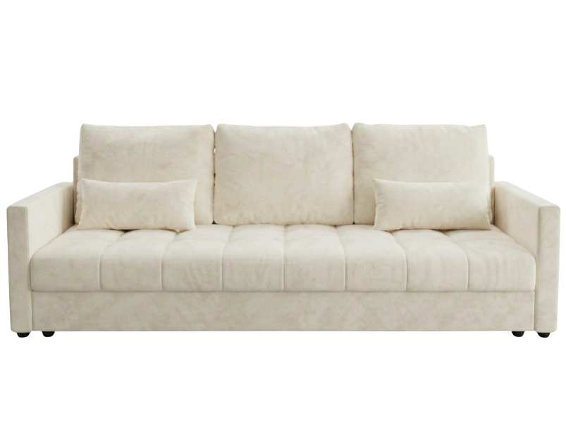 Sofa Rozkładana 3-Osobowa 226 cm + Siedzisko Pianka T30 - LUCIA Kremowy 873672