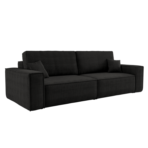 Sofa rozkładana BEST z pojemnikiem na pościel tkanina Poso Czarny 596195